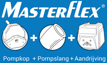 Masterflex pompslang, pompkop en aandrijving